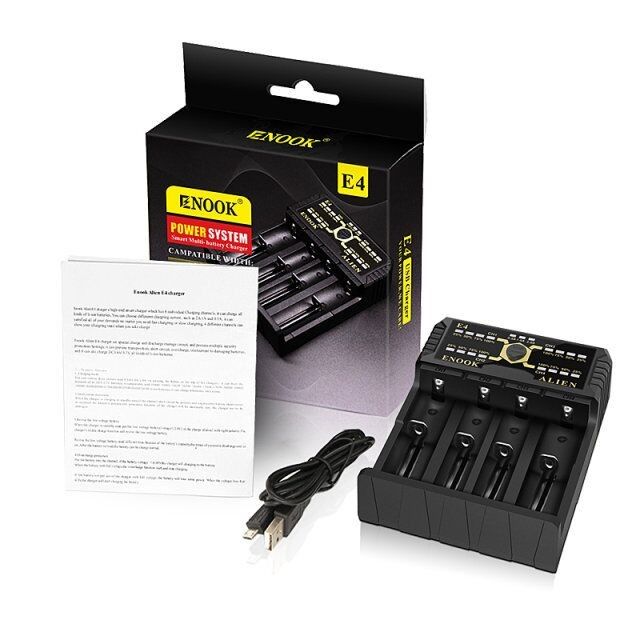 Enook E4 Li-Ionen-Batterien Ladegerät Entladung mit Ake-Ladung DC 3.6V / 3.7V