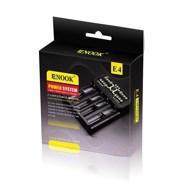 Enook E4 Li-Ionen-Batterien Ladegerät Entladung mit Ake-Ladung DC 3.6V / 3.7V