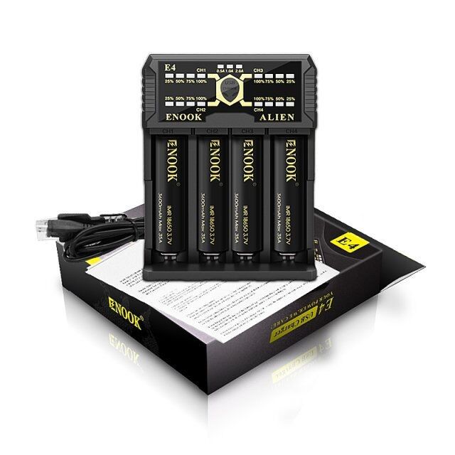 Enook E4 Li-Ionen-Batterien Ladegerät Entladung mit Ake-Ladung DC 3.6V / 3.7V