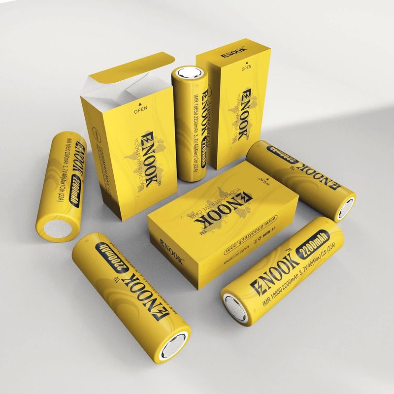 Doublepow Großhandelspreis 18650 3,7V 2200mah wiederaufladbare Batteriezelle 40A 3,7V mod 18650 gelbe Lithium-Ionen-Batterie