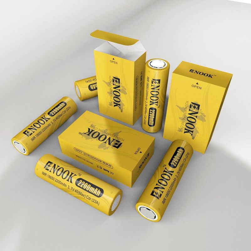 Doublepow Großhandelspreis 18650 3,7V 2200mah wiederaufladbare Batteriezelle 40A 3,7V mod 18650 gelbe Lithium-Ionen-Batterie