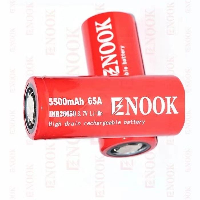 Bestseller Enook 26650 Li-ion-Zelle 5500mAh 65A Hochentladung 3,7V wiederaufladbare Batterie flache Oberbatterie