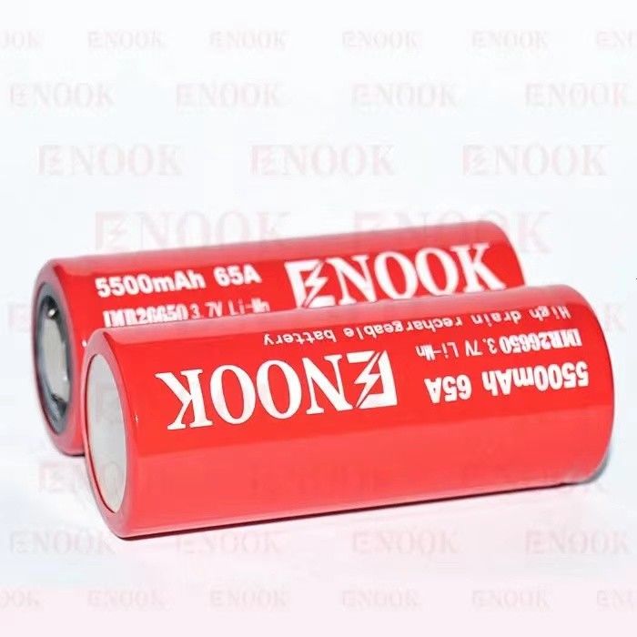 Bestseller Enook 26650 Li-ion-Zelle 5500mAh 65A Hochentladung 3,7V wiederaufladbare Batterie flache Oberbatterie