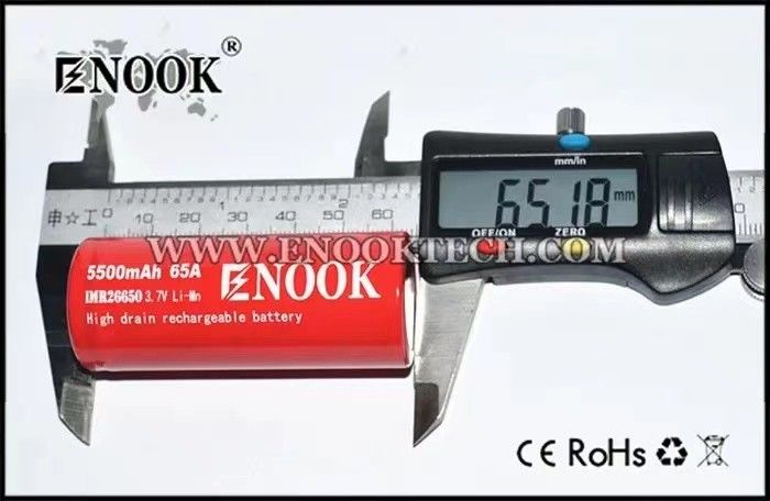 Bestseller Enook 26650 Li-ion-Zelle 5500mAh 65A Hochentladung 3,7V wiederaufladbare Batterie flache Oberbatterie
