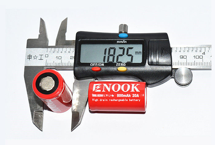 Wiederaufladbare IMR Li-Ionen-Batterie 800mAh 20amp 18350 Li Mn-Batterie für Taschenlampe