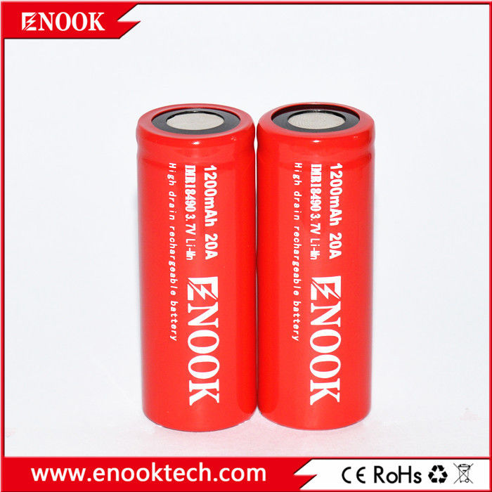 18490 Zylinder-Lithium-Ionen-Batteriezelle 1200mAh 3.7V 20A Für Elektrofahrräder