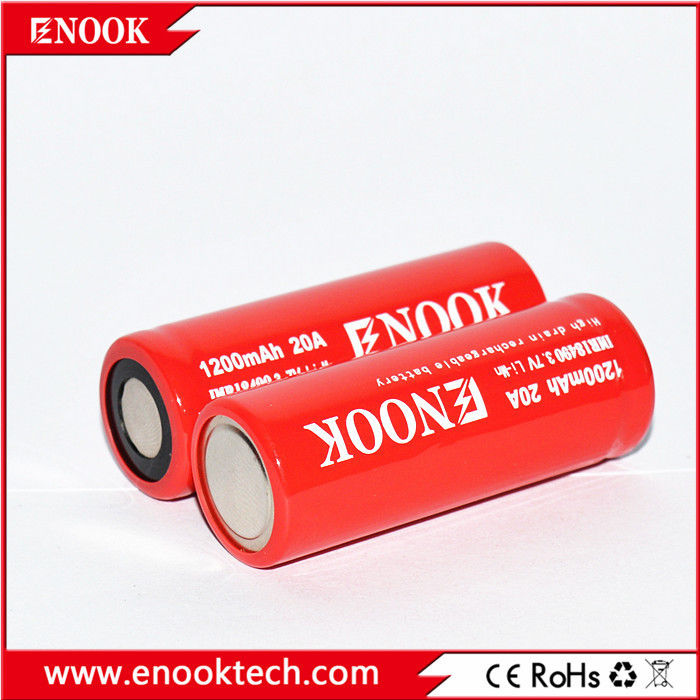 18490 Zylinder-Lithium-Ionen-Batteriezelle 1200mAh 3.7V 20A Für Elektrofahrräder