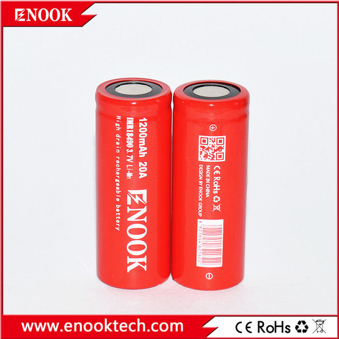 18490 Zylinder-Lithium-Ionen-Batteriezelle 1200mAh 3.7V 20A Für Elektrofahrräder