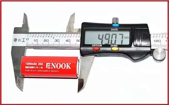 18490 1200mAh 20A 3,7V Elektrofahrrad Wiederaufladbare Batteriezelle Flattop Typ