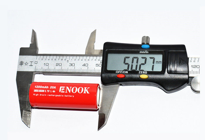 Enook 1200mAh 20A Lithium-Ionen-Batteriezelle 3.7V 18500 wiederaufladbare Li-Ionen-Batterie