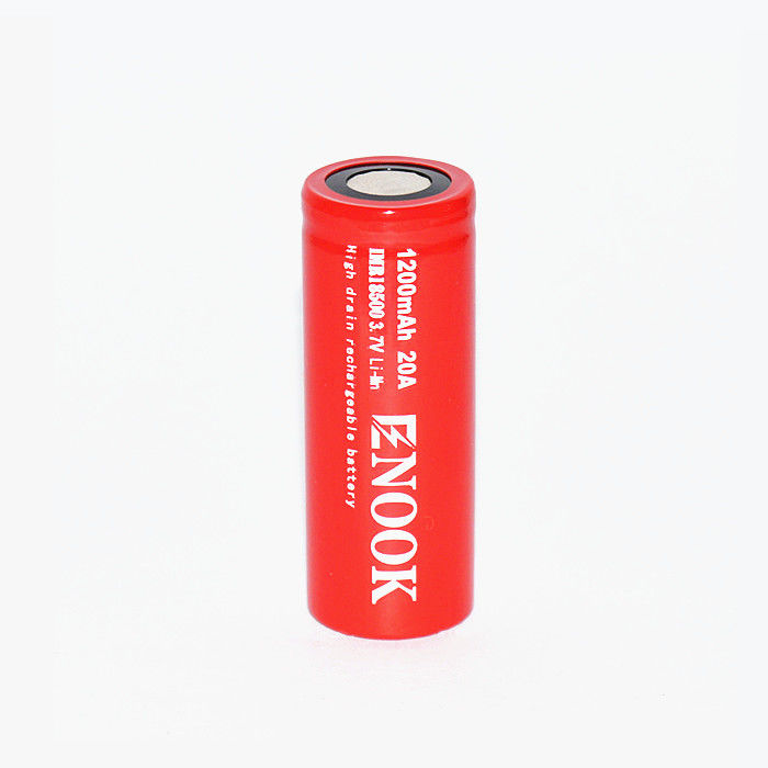 Enook 1200mAh 20A Lithium-Ionen-Batteriezelle 3.7V 18500 wiederaufladbare Li-Ionen-Batterie