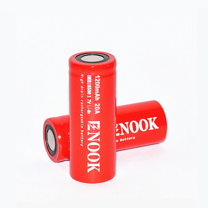 Enook 1200mAh 20A Lithium-Ionen-Batteriezelle 3.7V 18500 wiederaufladbare Li-Ionen-Batterie