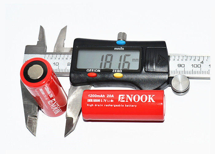 Enook 1200mAh 20A Lithium-Ionen-Batteriezelle 3.7V 18500 wiederaufladbare Li-Ionen-Batterie