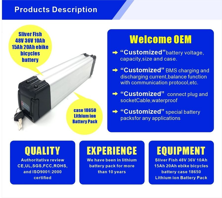 12V 24V 48V 36V 10Ah 20Ah E-Scooter Batteriepack kundenspezifisch angepasst