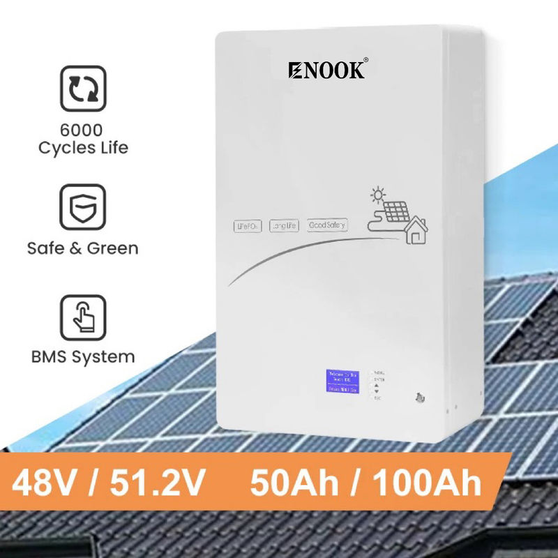 Enook Solar 5KWH 10KWH LifePO4 Lithiumbatterie 24V 48V Solarenergie 200Ah Strom Wand Lifepo4 Pack