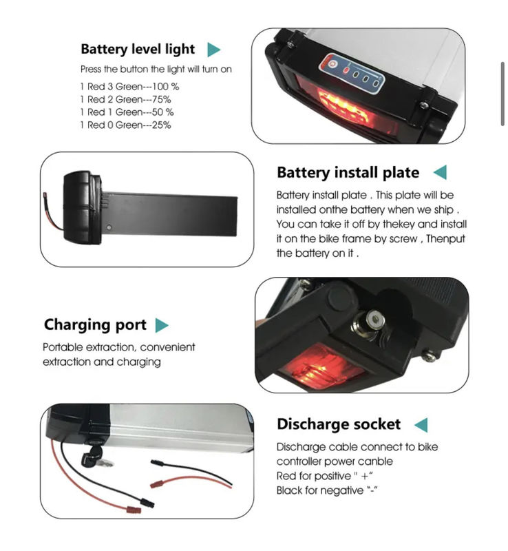 36V E-Bike Hinterhalter Lithium-Ionen-Batterie 48V 10ah 12ah 20ah 21ah für E-Bike elektrische Fahrräder