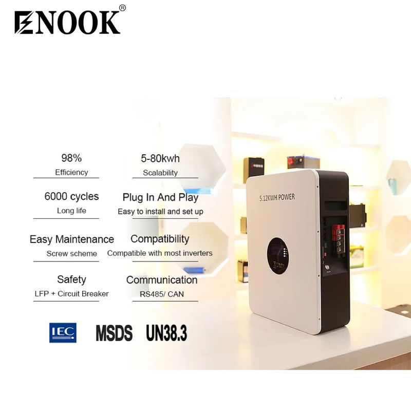 Lithium LifePO4 Batterie 48V 51.2V 100Ah 200Ah 5Kwh 10Kwh 2.5Kwh mit BMS für Off-Grid/Hybrid-Solarsystem