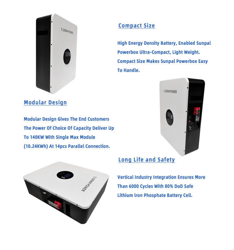 48v 51.2v 10 Kw 200ah Lithiumstrom Wand Lithium Solarbatterie Powerwall Hybrid Solarstromsystem