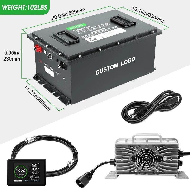 36v 48v 72v 100ah 200ah Lithium-Ionen-Golfkarren-Batterie für umweltfreundlich