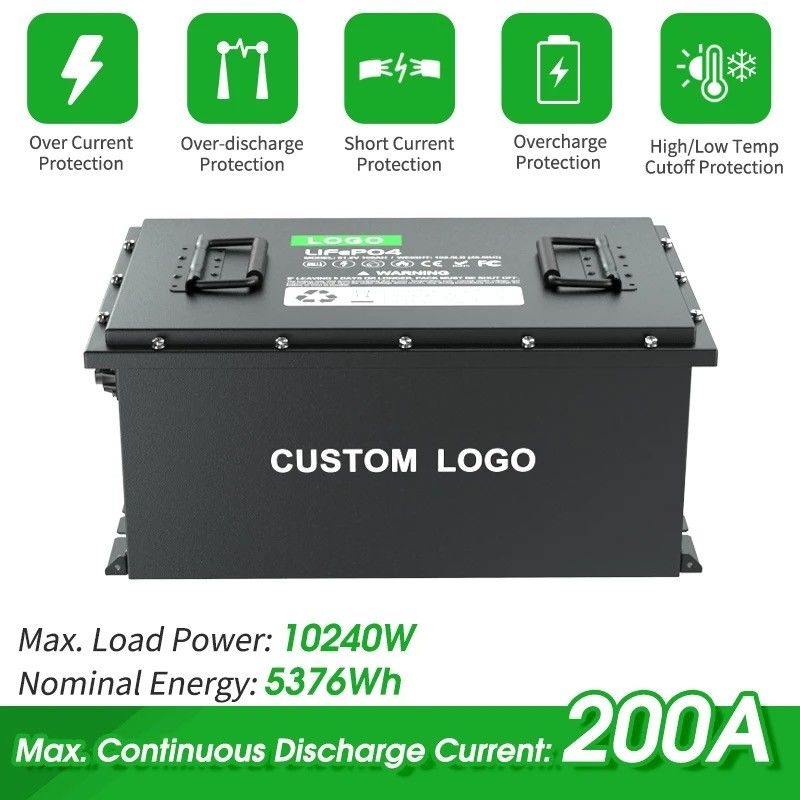58.4V 100ah 105ah 200ah Golfkarren LiFePO4 Lithium-Ionen-Elektrobatterien 51.2V Tiefenzyklus IP64